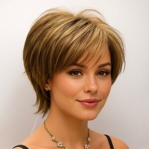 Noriko “Reese” Wig – Harvest Gold – Short Tousled Bob – NWT